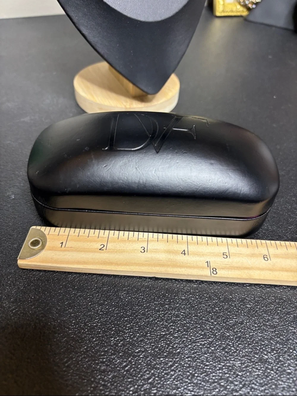 Diane Von Furstenberg Black Pink Embossed Sunglasses Case